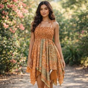 FUNKY THREADS BOHEMIAN HANDKERCHIEF DRESS